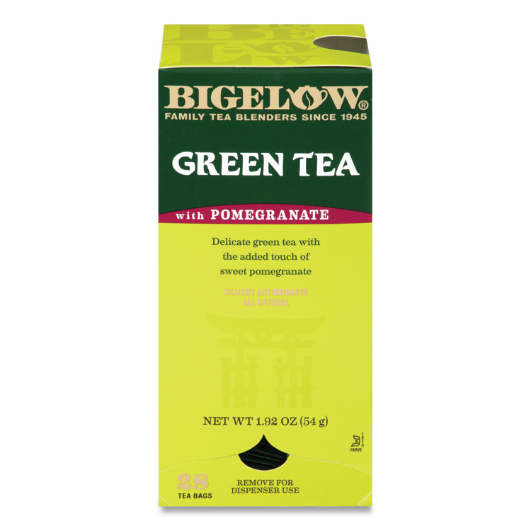 Bigelow Green Tea with Pomegranate, 0.07 oz Tea Bag, 28/Box (BTCRCB10363)