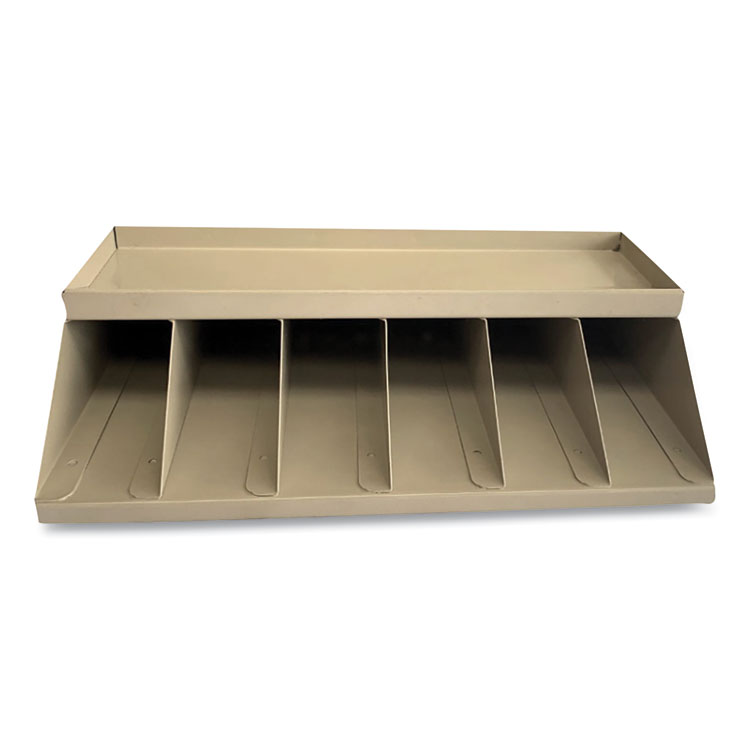 CONTROLTEK Coin Wrapper and Bill Strap Single-Tier Rack, 6 Compartments, 10 x 8.5 x 3, Steel, Pebble Beige (CNK500014)