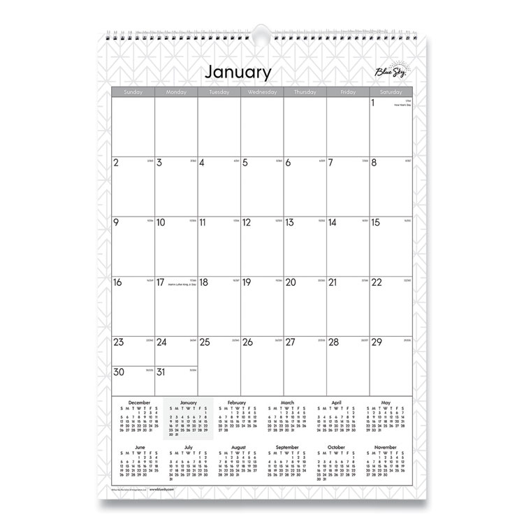 Blue Sky Enterprise Wall Calendar, Geometric Artwork, 12 x 17, White/Gray Sheets, 12-Month (Jan to Dec): 2026 (BLS117373)