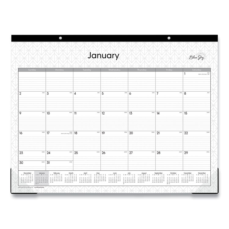 Blue Sky Enterprise Desk Pad, Geometric Artwork, 22 x 17, White/Gray Sheets, Black Binding, Clear Corners, 12-Month (Jan to Dec): 2026 (BLS111294)