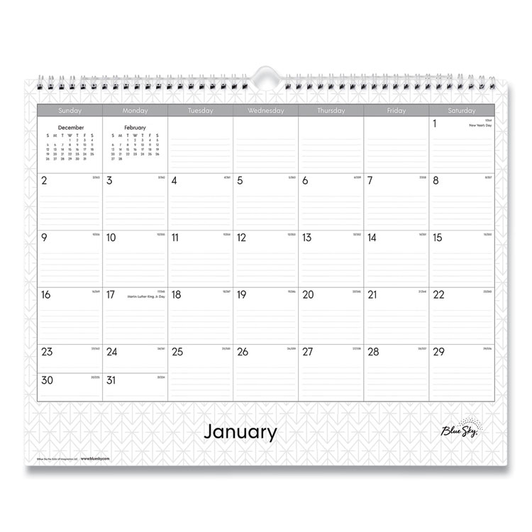 Blue Sky Enterprise Wall Calendar, Geometric Artwork, 15 x 12, White/Gray Sheets, 12-Month (Jan to Dec): 2026 (BLS111292)