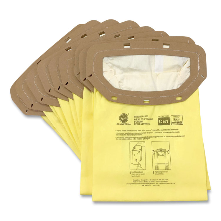 Hoover Commercial Disposable Open Mouth Vacuum Bags, Allergen CB1, 10/Pack (HVR24414064)