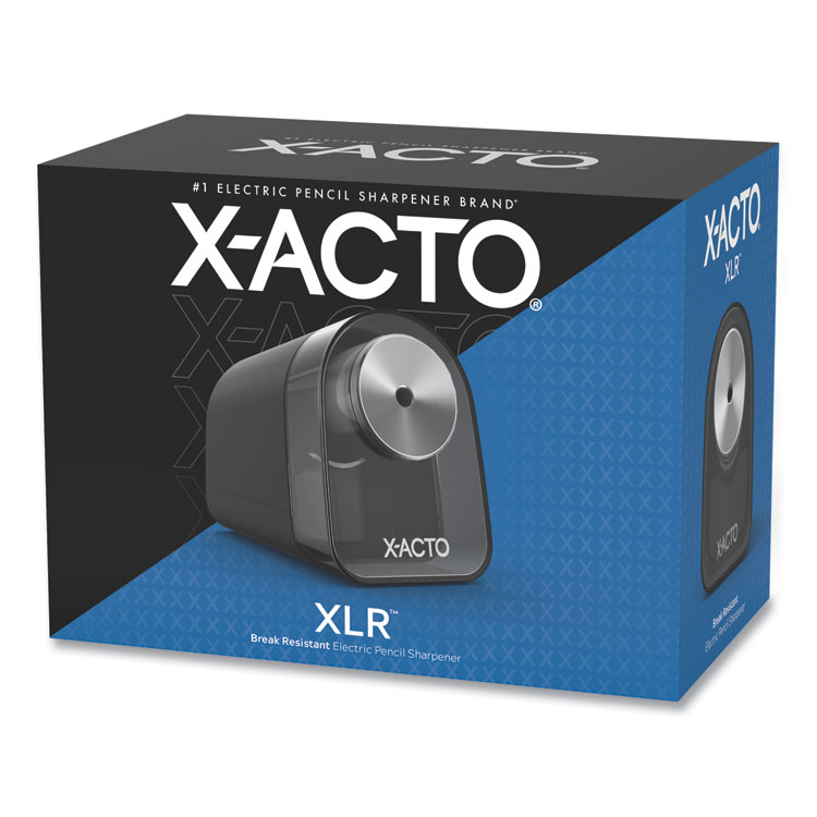X-ACTO Model 1818 XLR Office Electric Pencil Sharpener, AC-Powered, 3.5 x 5.5 x 4.5, Black/Silver/Smoke (EPI1818X)