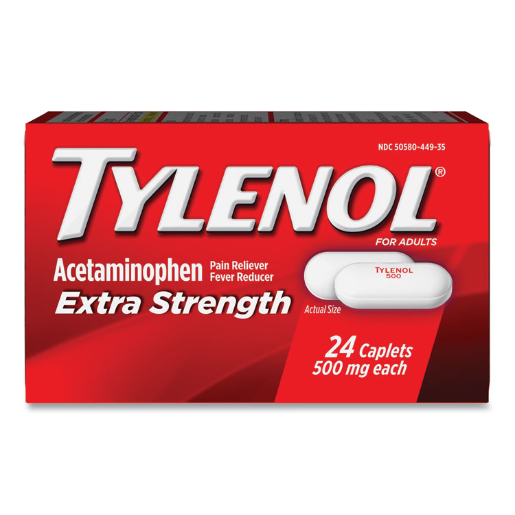 Tylenol Extra Strength Pain Reliever Caplets, 24 Caplets (MCL044905)