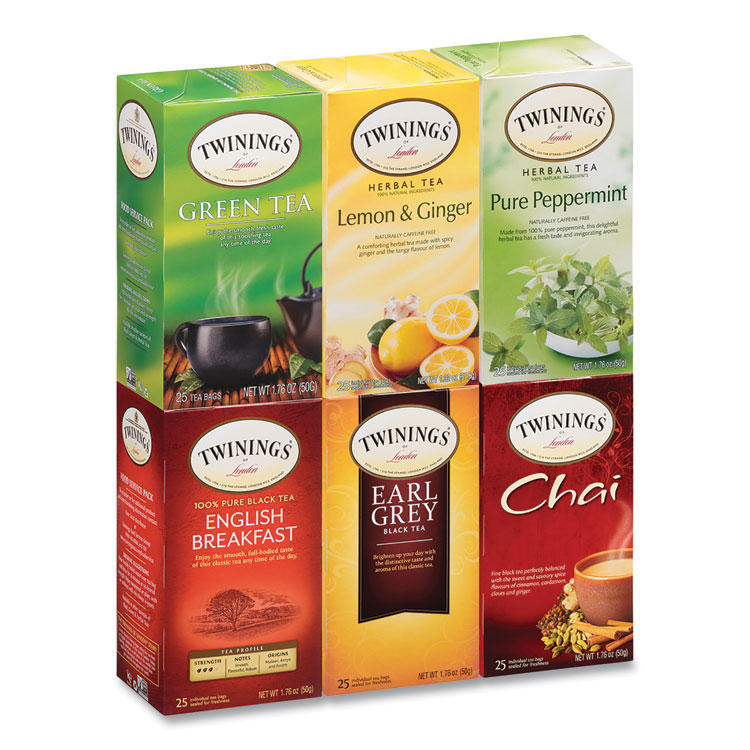 TWININGS Tea Bags, Assorted, 25/Box (TWG54191)