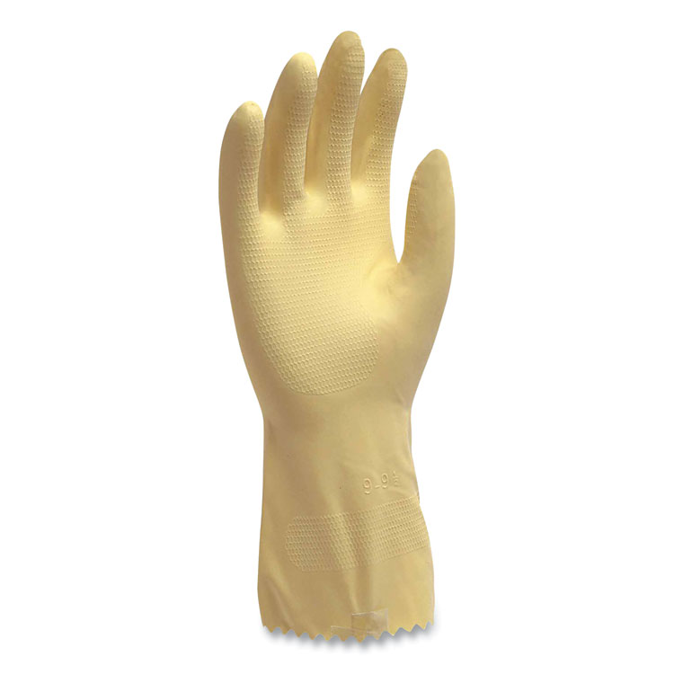 AMBITEX Pro L6500 Series Flock-Lined Latex Gloves, 12" Long, X-Large, Yellow, 12 Pairs (TXILXL6500)