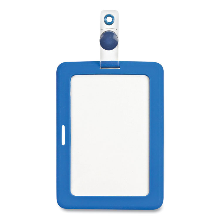 Cosco MyID Badge Holder, Vertical/Horizontal, 3 5/8 x 2 1/4, Blue, 1/ea (COS075014)