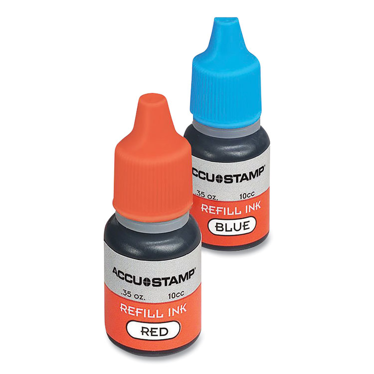 COSCO ACCU-STAMP Refill Ink, 0.35 oz, Blue/Red (COS032958)