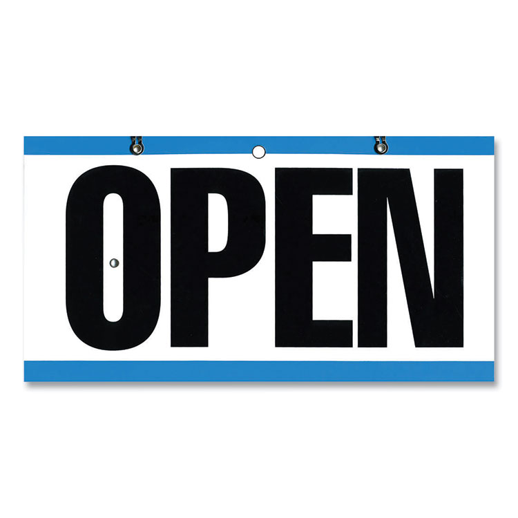 COSCO Open/Closed Outdoor Sign, 11.6 x 6, Blue/White/Black (CSC098013)