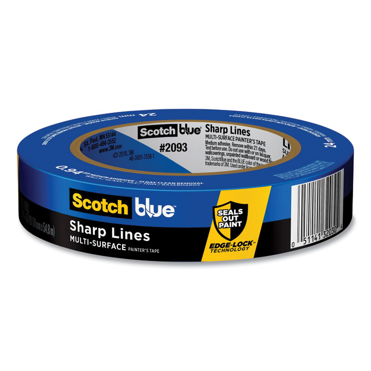 ScotchBlue Sharp Lines Multi-Surface Painter's Tape, 3" Core, 0.94" x 60 yds, Blue (MMM70006578119)