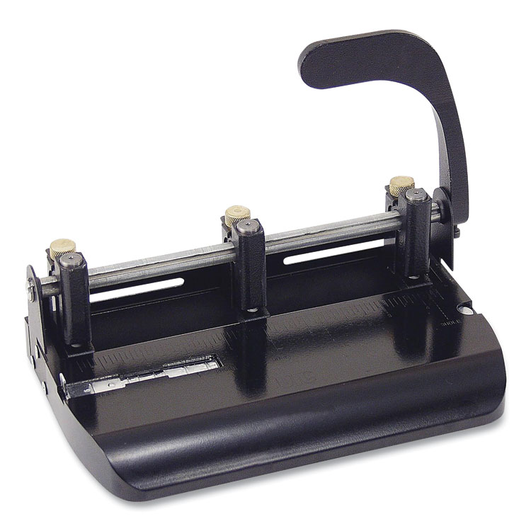 Officemate 32-Sheet Heavy-Duty Two-Three-Hole Punch with Lever Handle, 9/32" Holes, Black (OIC90078)