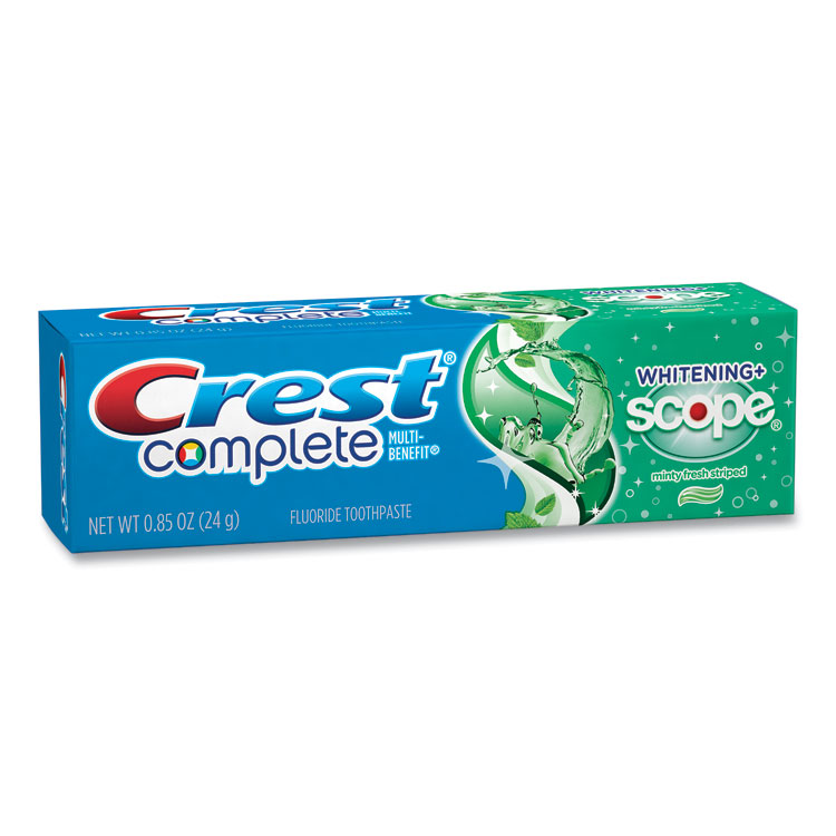 Crest Complete Whitening Toothpaste + Scope, Minty Fresh, 0.85 oz Tube, 36/Carton (PGC38592CT)