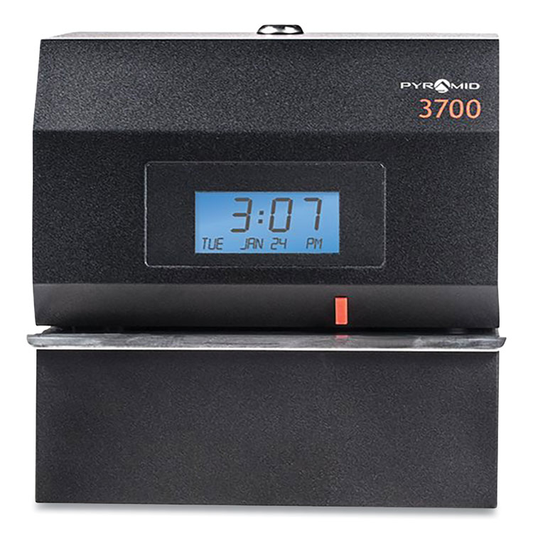 Pyramid Technologies 3700 Heavy-Duty Time Clock and Document Stamp, Digital Display, Black (PTI3700)