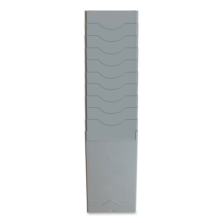 Pyramid Technologies Time Card Rack, 10 Pockets, Plastic, Light Gray (PTI40010)