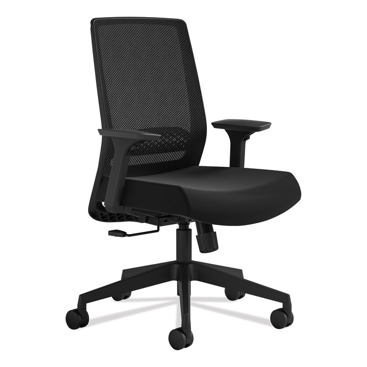 Safco Medina Basic Task Chair, Supports Up to 275 lb, 18" to 22" Seat Height, Black (SAF6830BMBL)