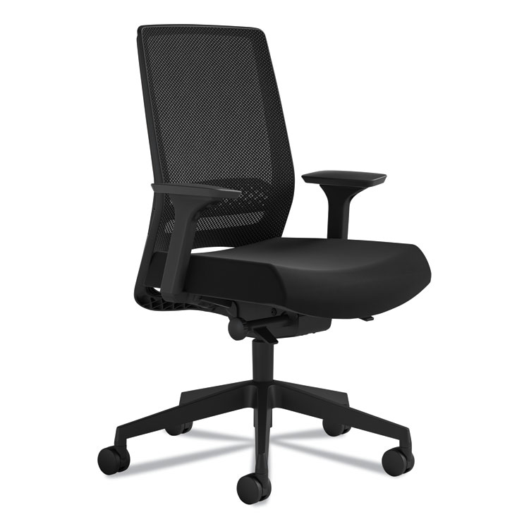 Safco Medina Deluxe Task Chair, Supports Up to 275 lb, 18" to 22" Seat Height, Black (SAF6830STBL)