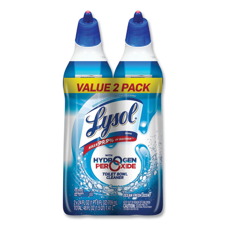 LYSOL Brand Toilet Bowl Cleaner with Hydrogen Peroxide, Ocean Fresh, 24 oz, 2/Pack (RAC96084PK)