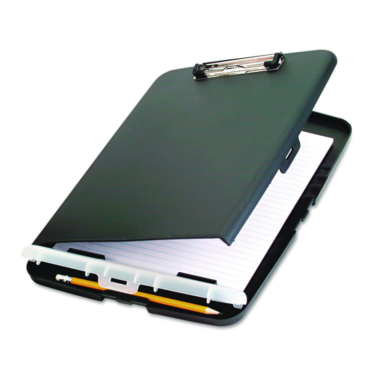 Officemate Low Profile Storage Clipboard, 0.5" Clip Capacity, Holds 8.5 x 11 Sheets, Charcoal (OIC83308)