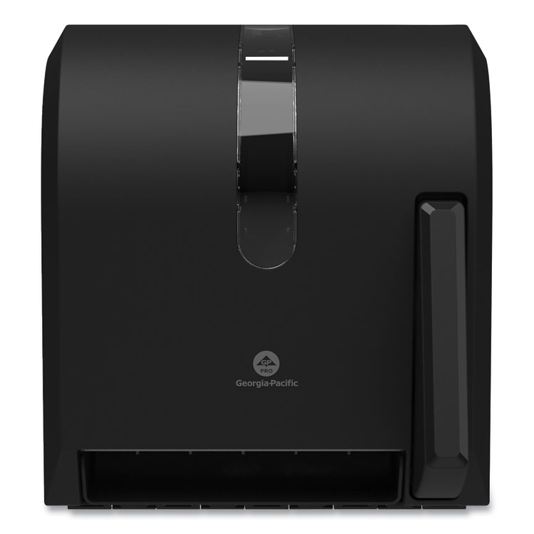 Georgia Pacific Professional Hygienic Push-Paddle Roll Towel Dispenser, 13 x 10 x 14.4, Black (GPC54338A)