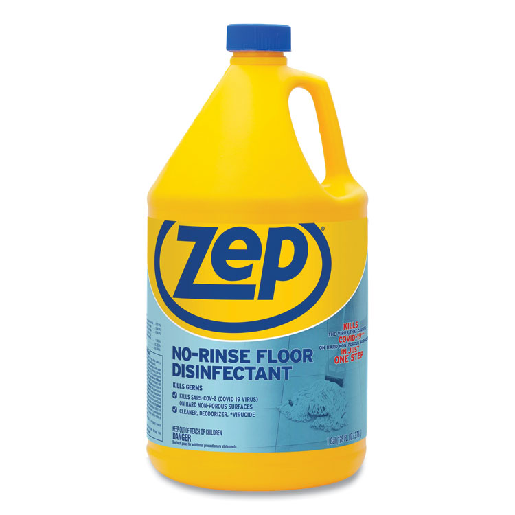 Zep Commercial No-Rinse Floor Disinfectant, Pleasant Scent, 1 gal, 4/Carton (ZPEZUNRS128CT)
