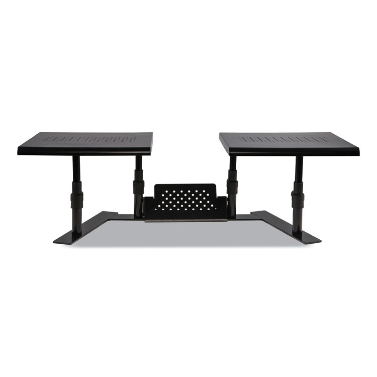 Allsop Metal Art ErgoTwin Dual Monitor Stand, 25.6 to 33.1 x 12.6 x 6.2 to 8.6, Black, Supports 20 lb/Shelf (ASP31883)