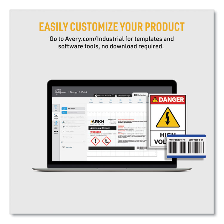 AVE60517 - Avery UltraDuty GHS Chemical Waterproof and UV Resistant Labels, 1 x 2.5, White, 24/Sheet, 25 Sheets/Pack (AVE60517) - Image 2