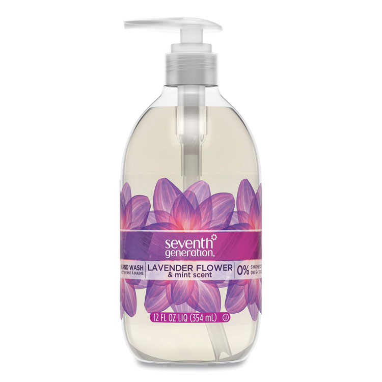 Seventh Generation Natural Hand Wash, Lavender Flower and Mint Scent, 12 oz, 8/Carton (SEV22926CT)