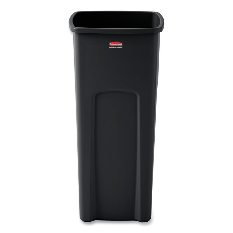 Rubbermaid Commercial Untouchable Square Waste Receptacle, 23 gal, Plastic, Black (RCP356988BK)