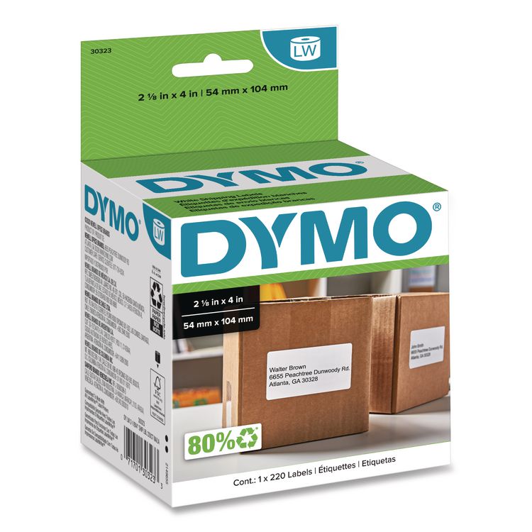 DYMO LabelWriter Shipping Labels, 2.12" x 4", White, 220 Labels/Roll (DYM30323)