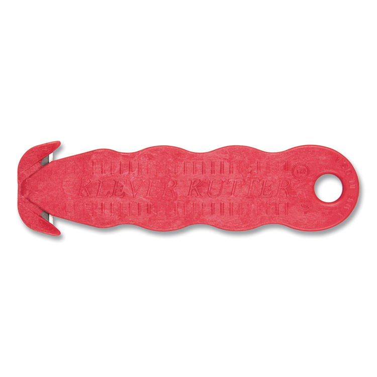 San Jamar Klever Kutter Safety Cutter, 3 Razor Blades, 1" Blade, 4" Plastic Handle, Red (SJMKK403)