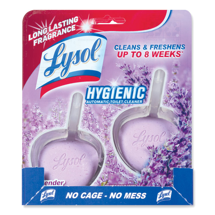 LYSOL Brand Hygienic Automatic Toilet Bowl Cleaner, Cotton Lilac, 2/Pack (RAC83722)