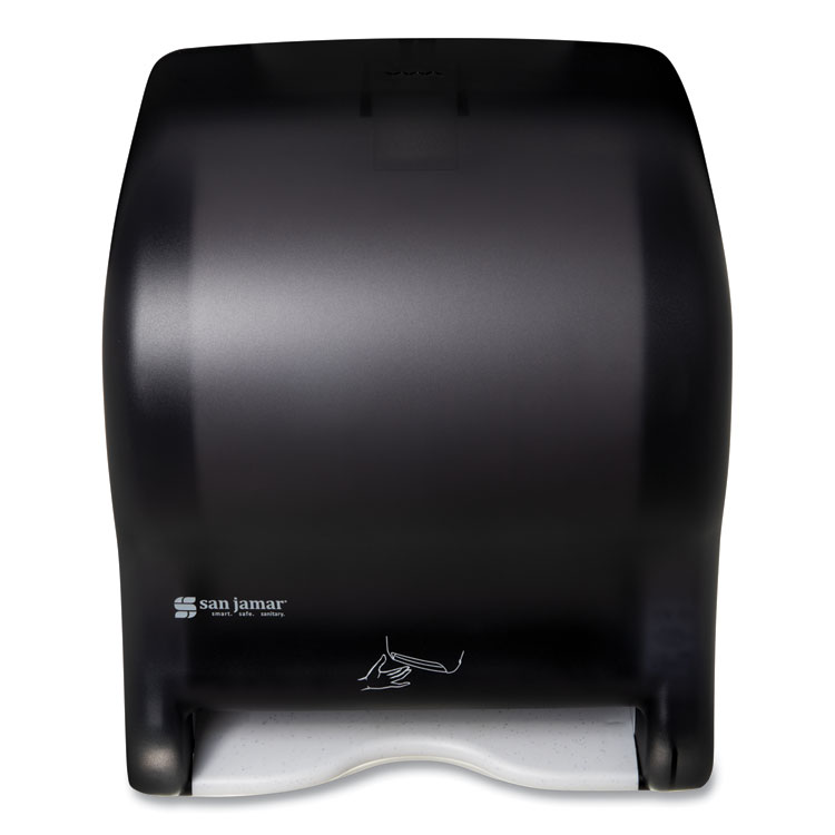 San Jamar Smart Essence Electronic Roll Towel Dispenser, 11.88 x 9.1 x 14.4, Black (SJMT8400TBK)