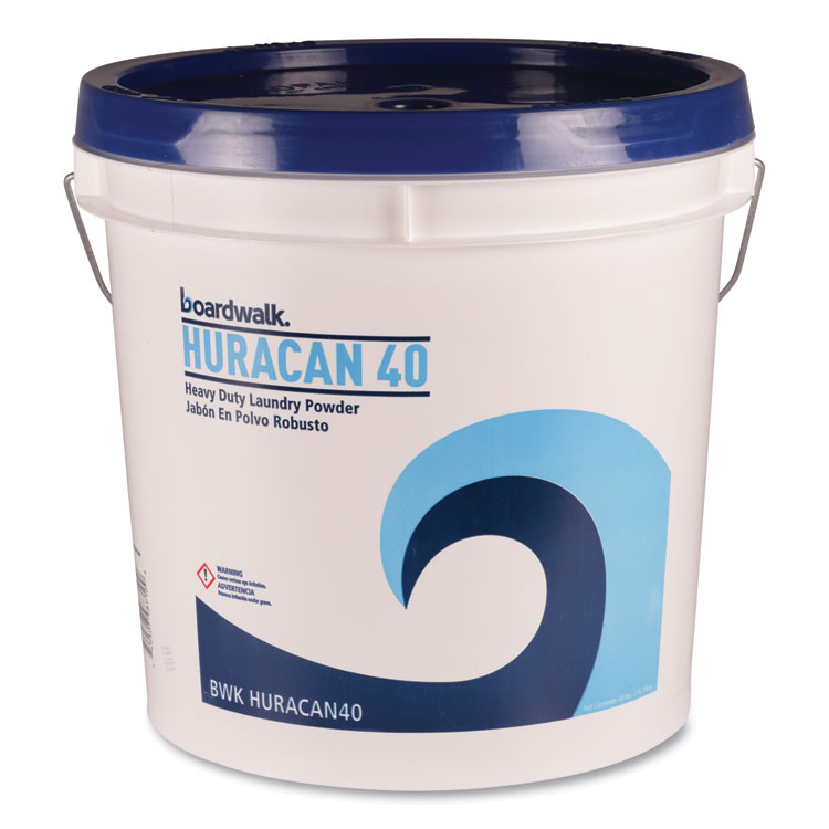 Boardwalk Low Suds Industrial Powder Laundry Detergent, Fresh Lemon Scent, 40 lb Pail (BWKHURACAN40)