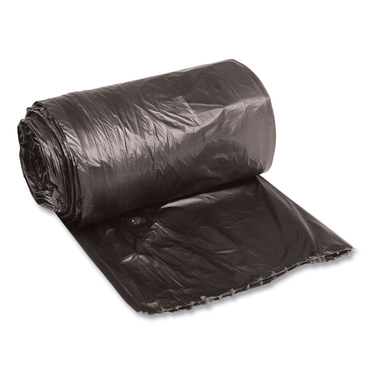 Boardwalk Low-Density Waste Can Liners, 16 gal, 0.35 mil, 24" x 32", Black, Perforated Roll, 50 Bags/Roll, 10 Rolls/Carton (BWK2432L)