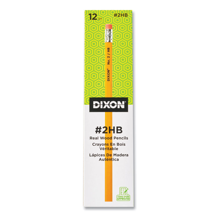 Dixon No. 2 Pencil, HB (#2), Black Lead, Yellow Barrel, Dozen (DIXX14402X)