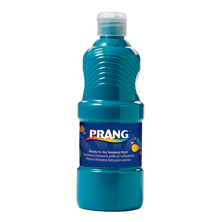 Prang Ready-to-Use Tempera Paint, Turquoise Blue, 16 oz Dispenser-Cap Bottle (DIXX21619)