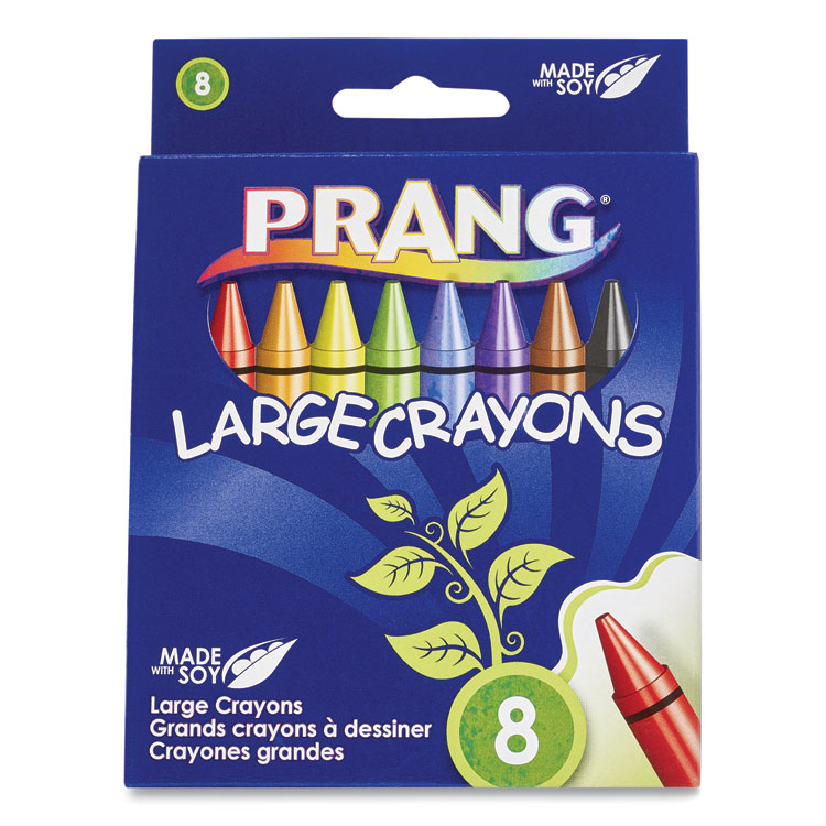 Prang Large Crayons Made with Soy, 8 Colors/Pack (DIXX00900)
