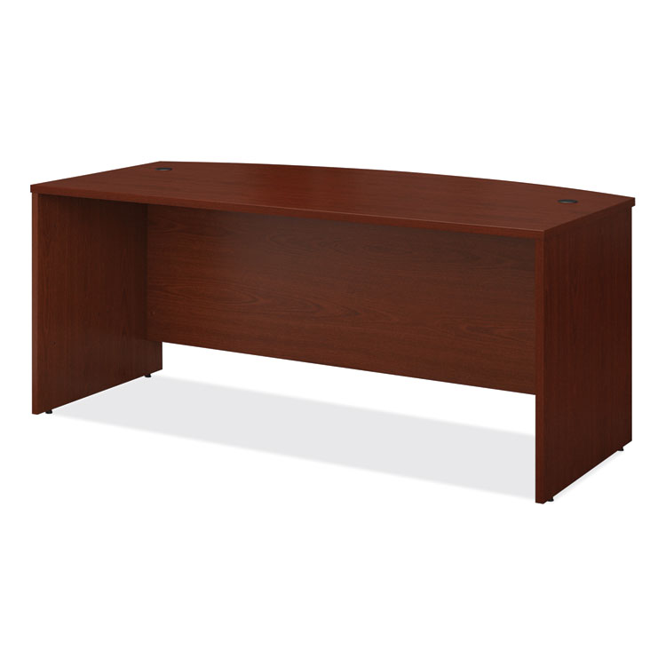 Bush Series C Collection Bow Front Desk, 71.13" x 36.13" x 29.88", Mahogany (BSHWC36746)