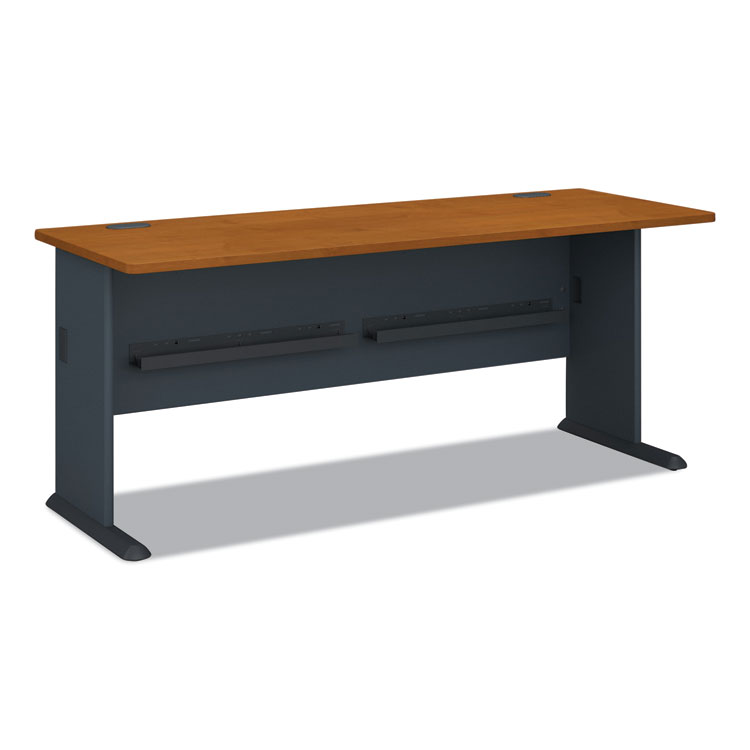 Bush Series A Collection Workstation Desk, 71.63" x 26.88" x 29.88", Natural Cherry/Slate Gray (BSHWC57472)