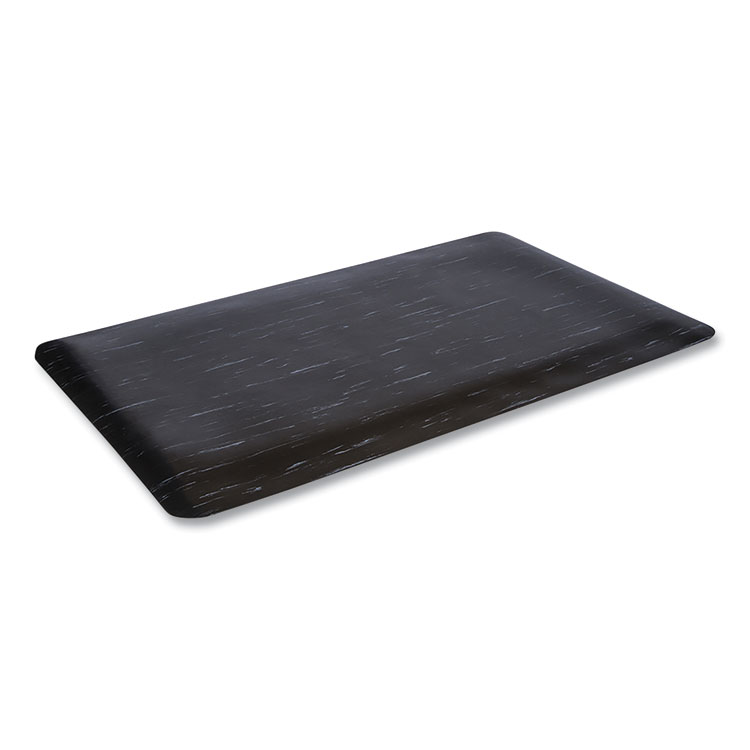 Crown Cushion-Step Marbleized Rubber Mat, 36 x 72, Black (CWNCU3672BK)