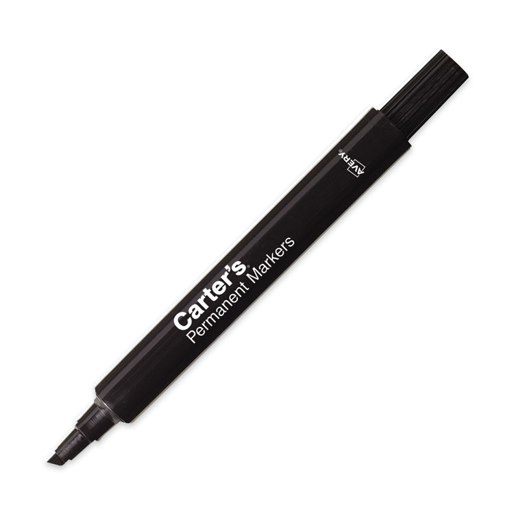 Carter's Large Desk Style Permanent Marker, Broad Chisel Tip, Black, Dozen (AVE27178)