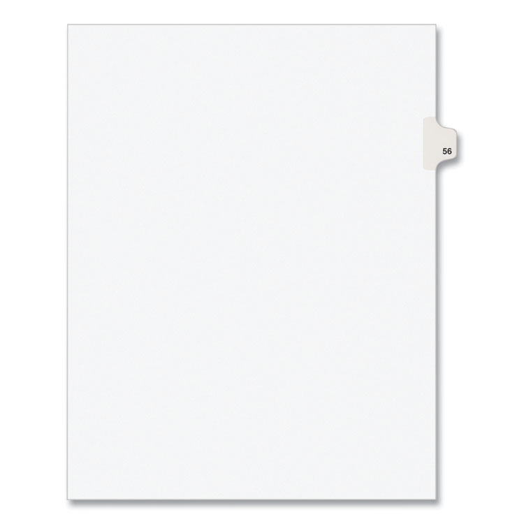 Avery Preprinted Legal Exhibit Side Tab Index Dividers, Avery Style, 10-Tab, 56, 11 x 8.5, White, 25/Pack, (1056) (AVE01056)