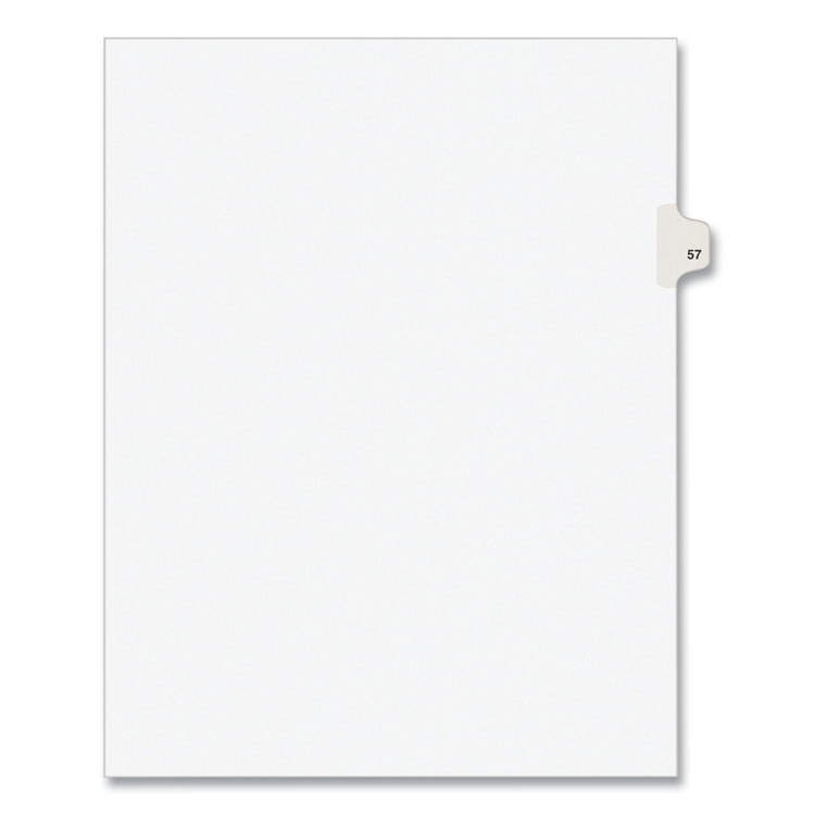 Avery Preprinted Legal Exhibit Side Tab Index Dividers, Avery Style, 10-Tab, 57, 11 x 8.5, White, 25/Pack, (1057) (AVE01057)