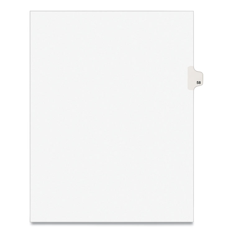 Avery Preprinted Legal Exhibit Side Tab Index Dividers, Avery Style, 10-Tab, 58, 11 x 8.5, White, 25/Pack, (1058) (AVE01058)