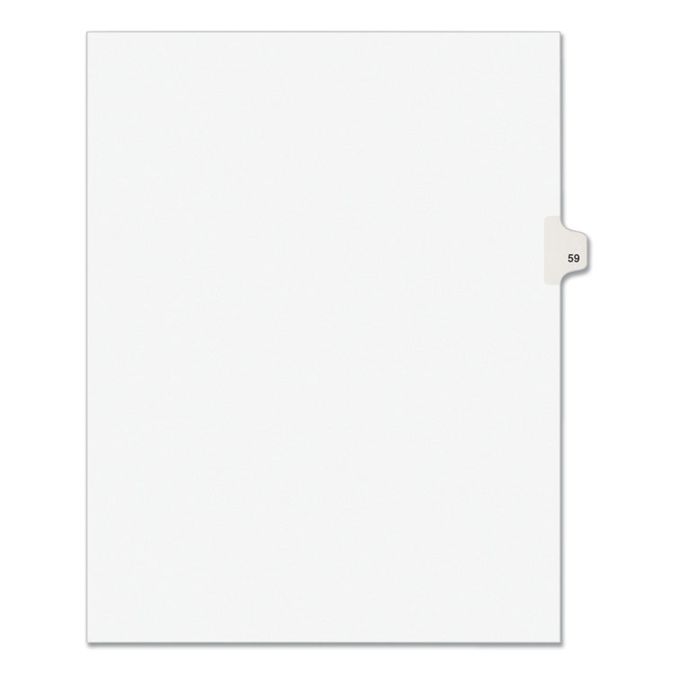 Avery Preprinted Legal Exhibit Side Tab Index Dividers, Avery Style, 10-Tab, 59, 11 x 8.5, White, 25/Pack, (1059) (AVE01059)