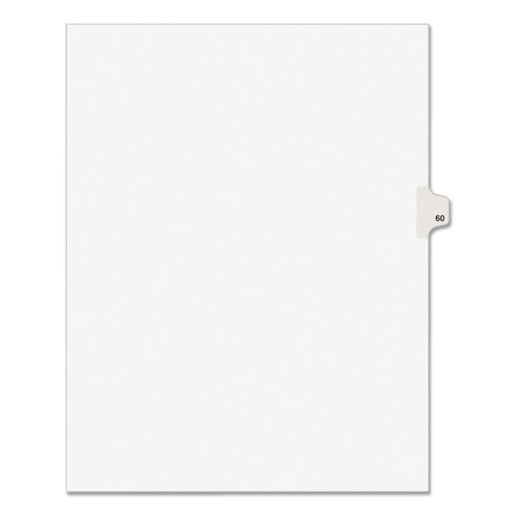 Avery Preprinted Legal Exhibit Side Tab Index Dividers, Avery Style, 10-Tab, 60, 11 x 8.5, White, 25/Pack, (1060) (AVE01060)