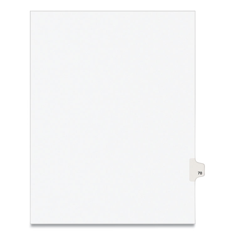 Avery Preprinted Legal Exhibit Side Tab Index Dividers, Avery Style, 10-Tab, 70, 11 x 8.5, White, 25/Pack, (1070) (AVE01070)