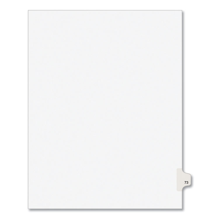 Avery Preprinted Legal Exhibit Side Tab Index Dividers, Avery Style, 10-Tab, 73, 11 x 8.5, White, 25/Pack, (1073) (AVE01073)
