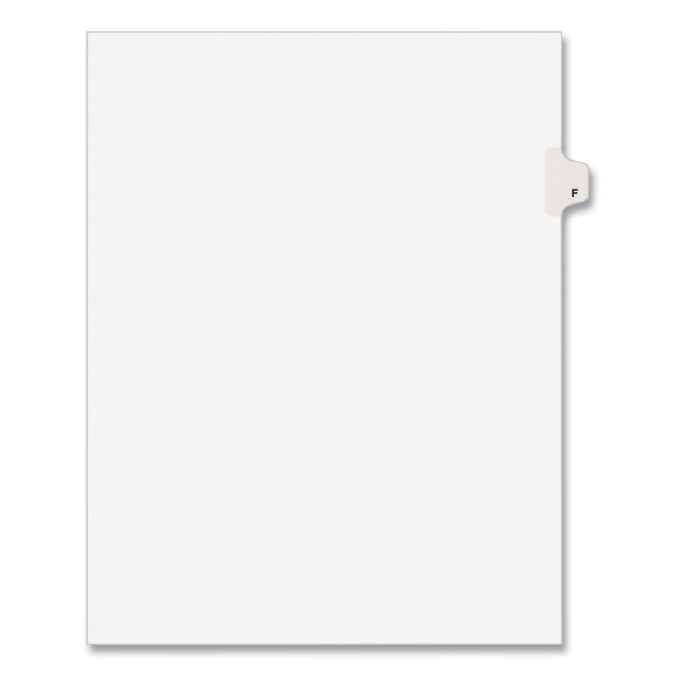 Avery Preprinted Legal Exhibit Side Tab Index Dividers, Avery Style, 26-Tab, F, 11 x 8.5, White, 25/Pack, (1406) (AVE01406)