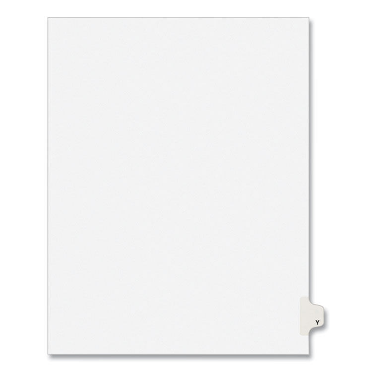 Avery Preprinted Legal Exhibit Side Tab Index Dividers, Avery Style, 26-Tab, Y, 11 x 8.5, White, 25/Pack, (1425) (AVE01425)